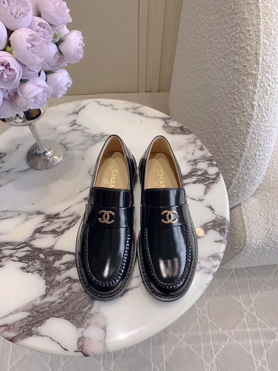 Chanel Premium Leather Loafer with Exquisite Heel Logo
