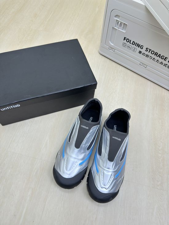 Untitlab Silver Mixed Material Casual Low-top Sneakers