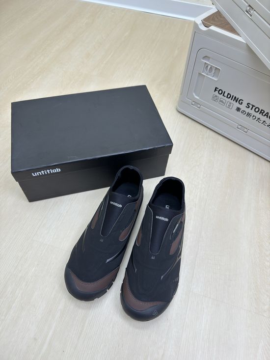 Untitlab Dark Coffee Mixed Material Casual Low-top Sneakers