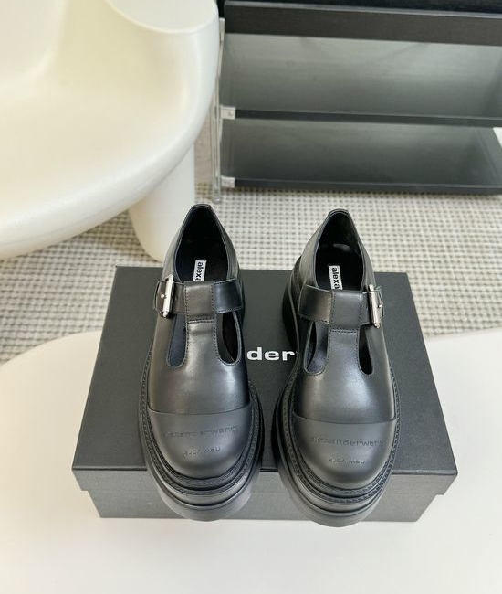 Alexander Wang Platform Leather Mary Jane Shoes With Logo Detail