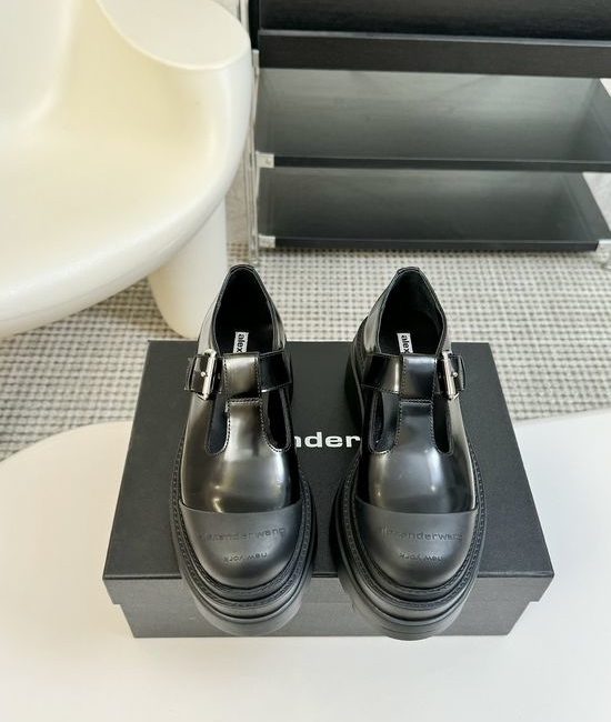 Alexander Wang Platform Leather Mary Jane Shoes With Logo Detail