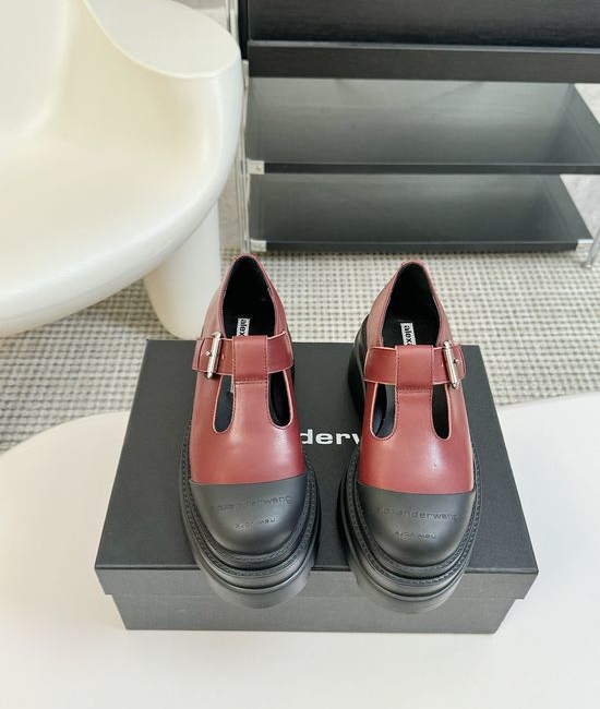 Alexander Wang Platform Leather Mary Jane Shoes With Logo Detail