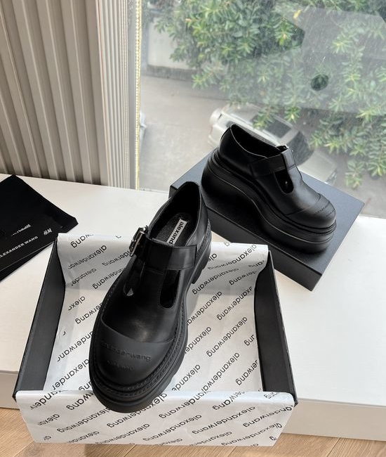 Alexander Wang Patent Leather Platform Loafers With Metal Logo