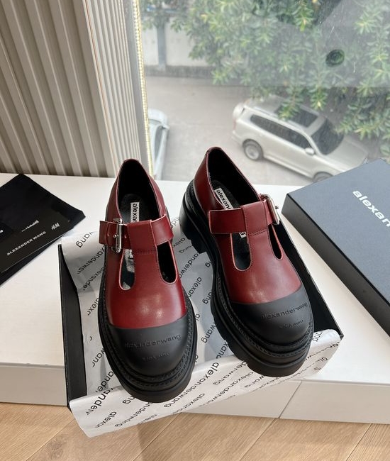 Alexander Wang Patent Leather Platform Loafers With Metal Logo