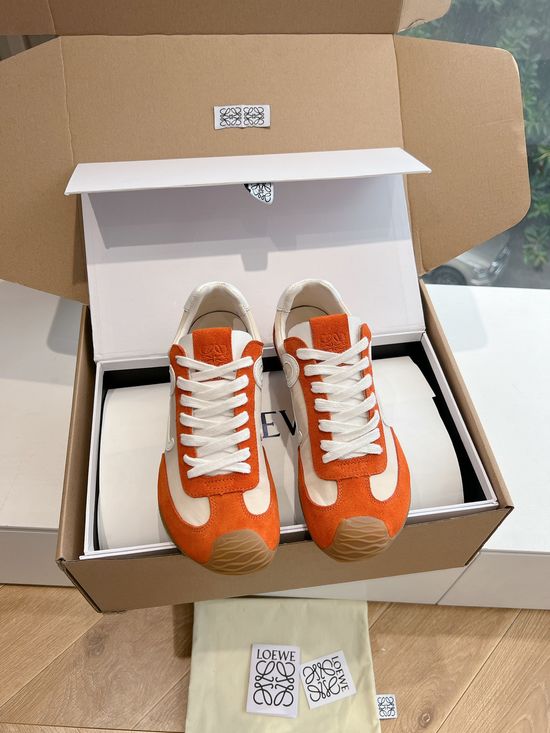 Loewe Minimalist Stitched Suede Leather Casual Comfort Sneakers