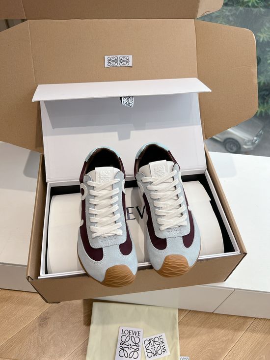 Loewe Minimalist Stitched Suede Leather Casual Comfort Sneakers