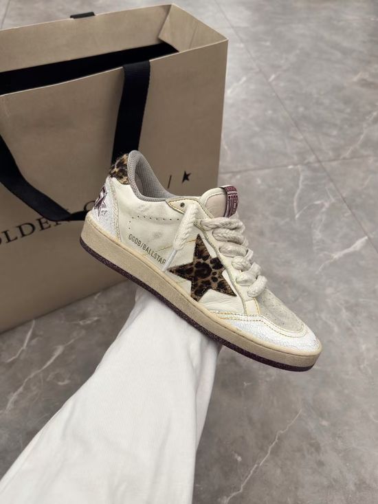 Golden Goose Distressed Thick Sole Casual Sneakers with Soft Upper