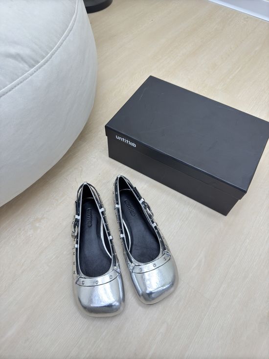 Untitlab Silver Calfskin Leather Comfortable Casual Slip On Shoes