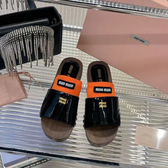 Miu Miu Soft Leather Flat Sandals with Removable Details