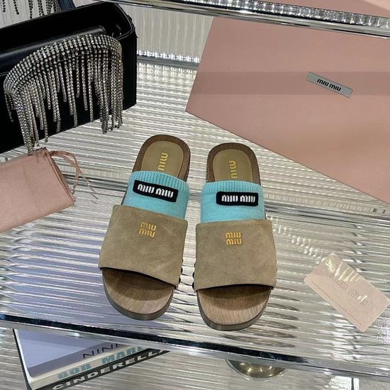 Miu Miu Soft Leather Flat Sandals with Removable Details