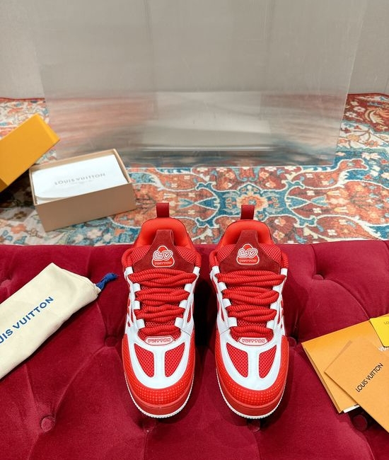 Louis Vuitton LV Premium Leather Skate Sneakers Breathable Casual Comfortable Footwear