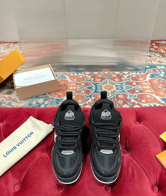 Louis Vuitton LV Premium Leather Skate Sneakers Breathable Casual Comfortable Footwear