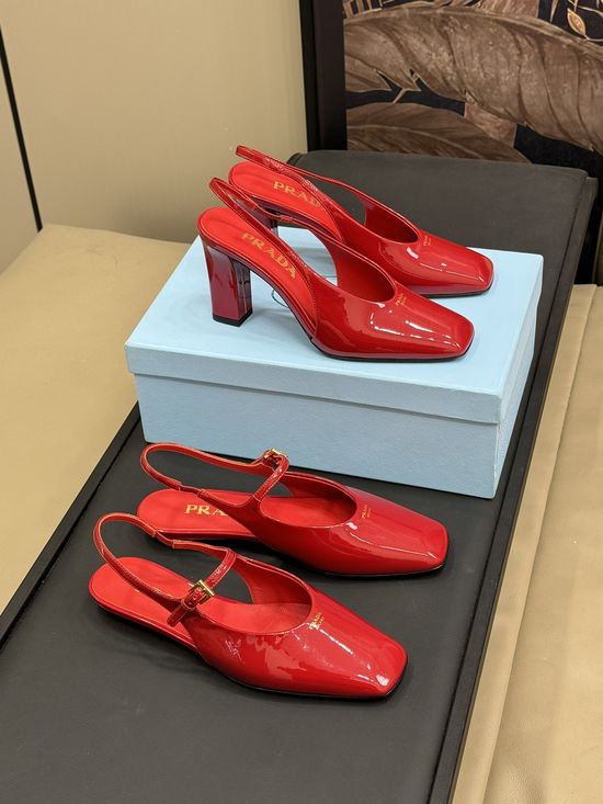 Prada Square Toe Leather Dress Shoes With Sheepskin Lining