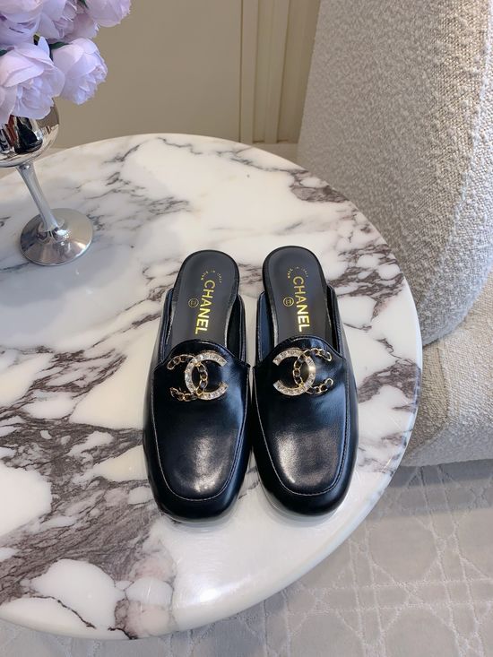 Chanel Classic Emblem Leather Loafer Casual Comfort Shoes