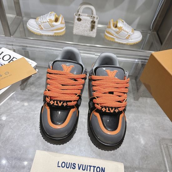 Louis Vuitton Elevated Thick Sole Leather Casual Fashion Sneakers