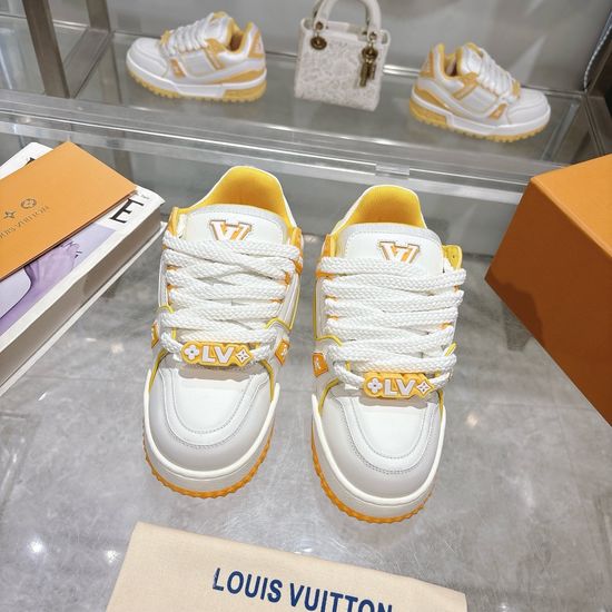 Louis Vuitton Elevated Thick Sole Leather Casual Fashion Sneakers