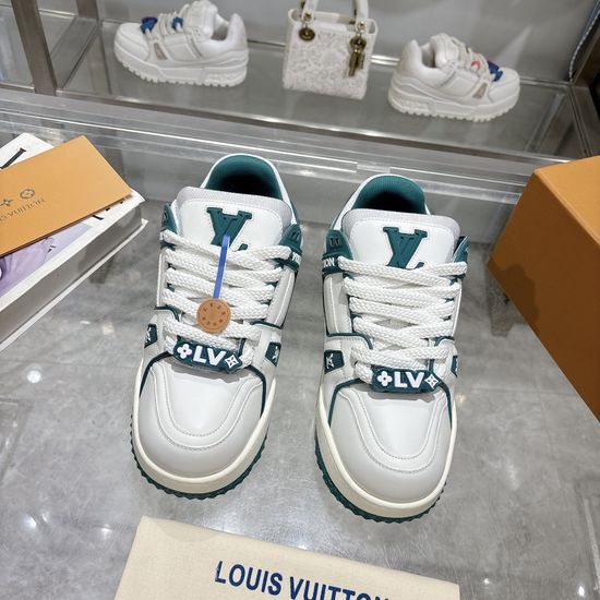 Louis Vuitton Elevated Thick Sole Leather Casual Fashion Sneakers