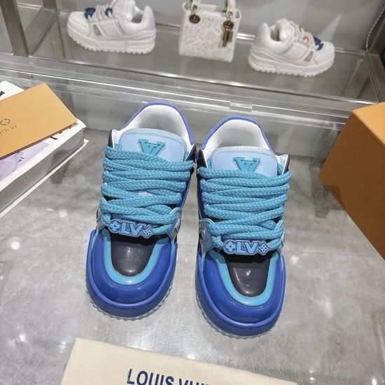 Louis Vuitton Elevated Thick Sole Leather Casual Fashion Sneakers