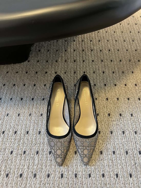 Christian Dior Rhinestone Mesh High Heels with Soft Leather Lining