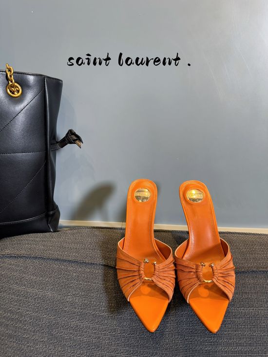 Yves Saint Laurent Elegant Cloth High Heels With Sheepskin Lining