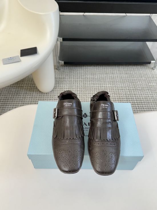 Prada Vintage Tassel Leather Loafers Non-slip Casual Shoes
