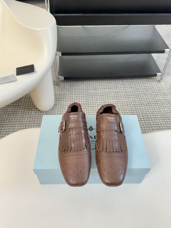 Prada Vintage Tassel Leather Loafers Non-slip Casual Shoes