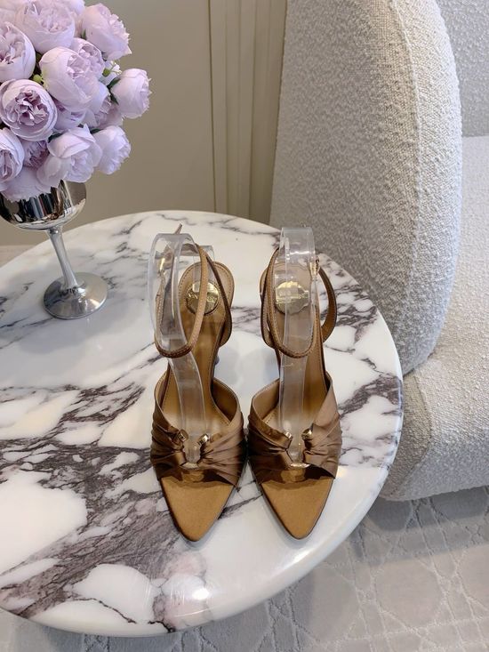 Yves Saint Laurent Chic Silk High-Heeled Sandals for Sophisticated Style