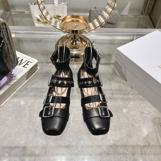 Christian Dior Pearl Rivet Mary Jane Shoes With Soft Sheepskin Lining