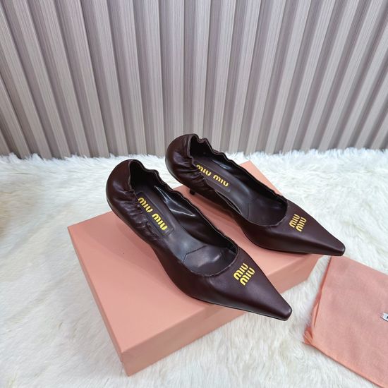 Miu Miu Soft Sheepskin Slip-On Classic Low Heel Shoes
