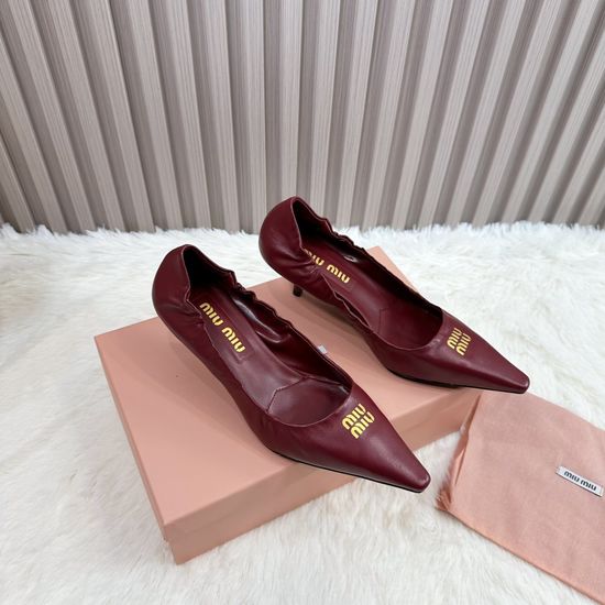 Miu Miu Soft Sheepskin Slip-On Classic Low Heel Shoes