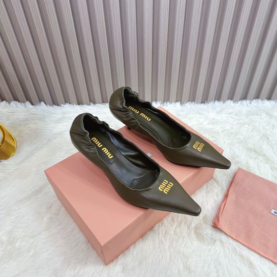 Miu Miu Soft Sheepskin Slip-On Classic Low Heel Shoes
