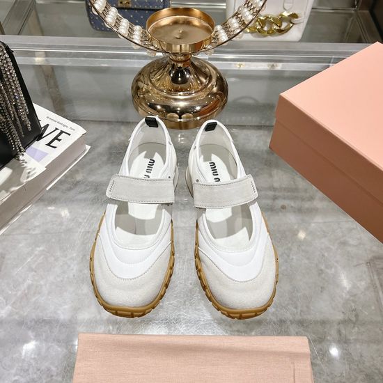 Miu Miu Bold Retro Thick-Soled Canvas Sneakers with Logo