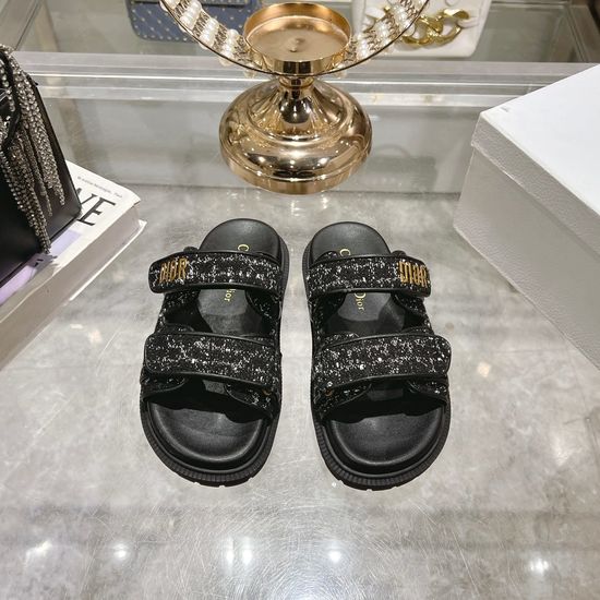 Christian Dior Magic Tape Strap Flat Comfortable Casual Slide Sandals
