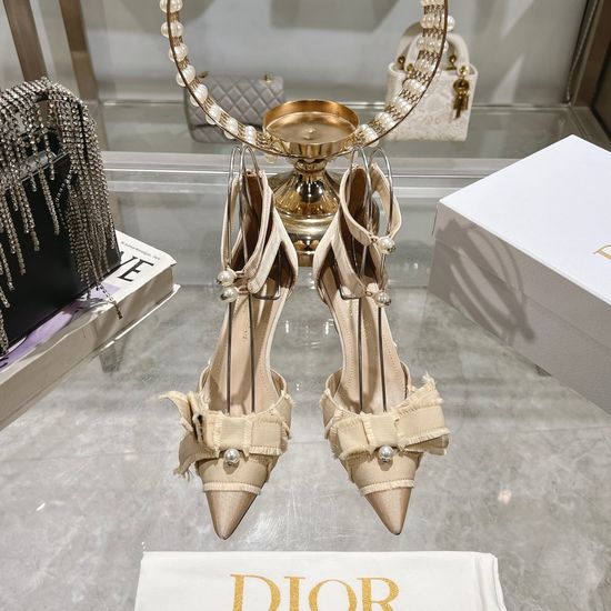 Christian Dior Tassel Bow Stiletto Peep Toe Hollow Out Formal Sandals