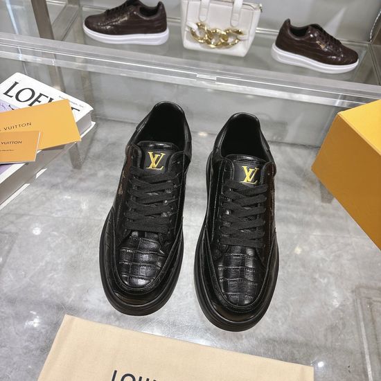Louis Vuitton Embossed Leather Sneakers With Removable Comfort Insole