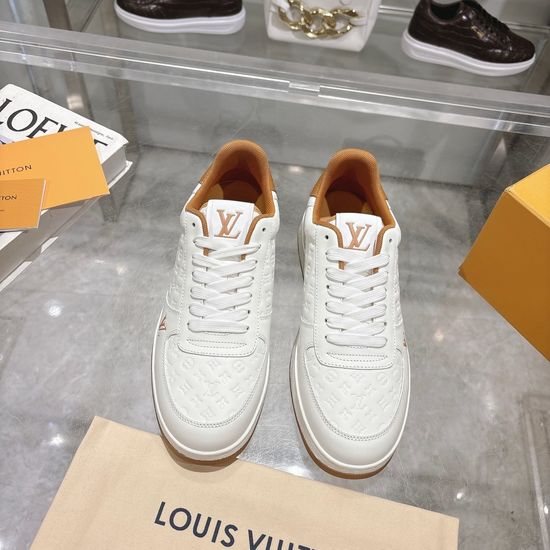 Louis Vuitton Embossed Leather Sneakers With Removable Comfort Insole