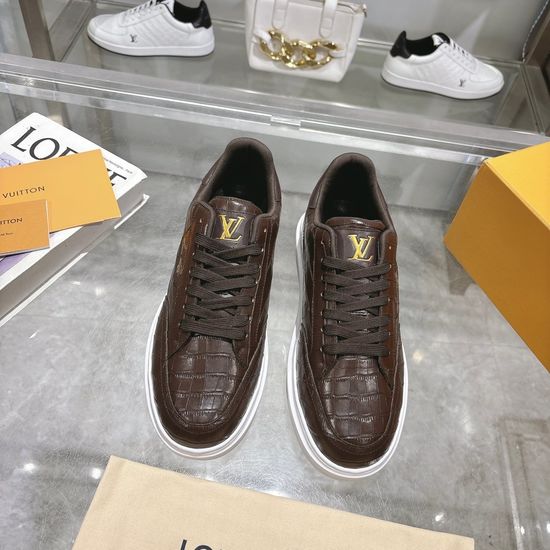 Louis Vuitton Embossed Leather Sneakers With Removable Comfort Insole