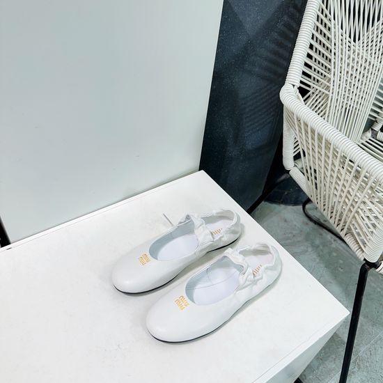 Miu Miu Soft Lambskin Flat Mary Jane Casual Shoes