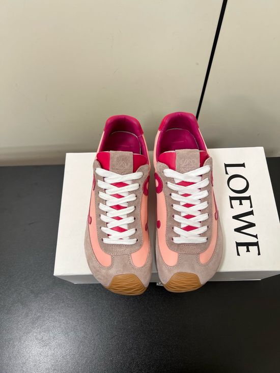 Loewe Asymmetric Toe Soft Leather Sneakers Non-slip Wear-resistant Sole