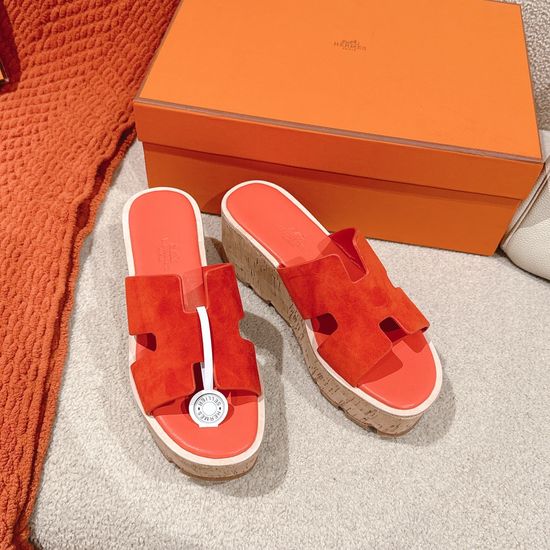 Hermes New Color Suede Accent Sandals Comfort Fit Premium Sole