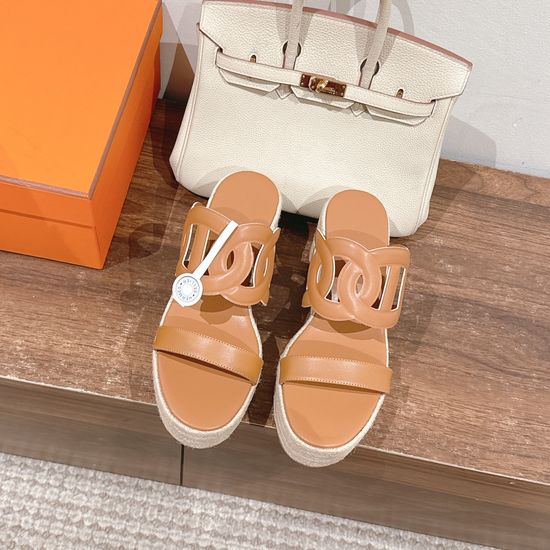 Hermes Handwoven Espadrille Sandals with Premium Leather Sole