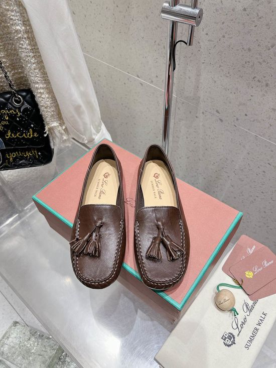 Loro Piana Suede Leather Tassel Loafers Comfortable Slip On Casual Shoes
