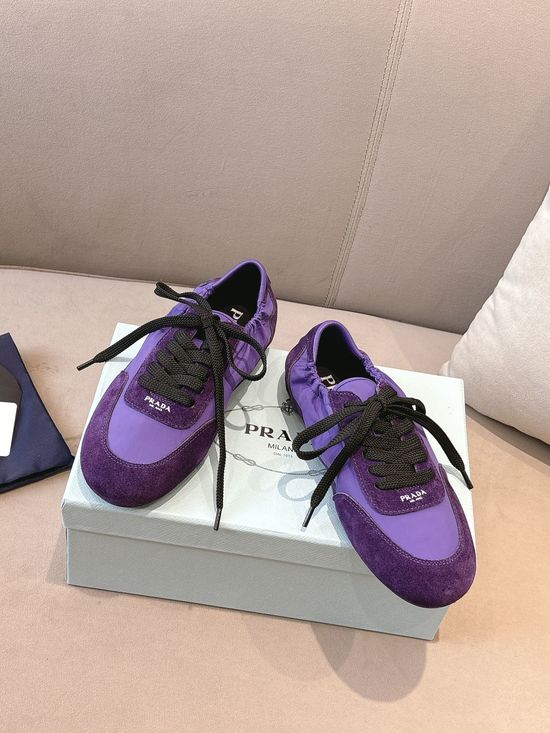 Prada Purple Suede Casual Training Shoes with Soft Lining
