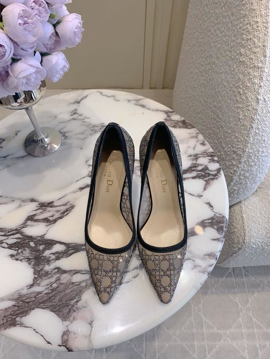 Christian Dior Rhinestone Mesh Stiletto Heel Evening Shoes