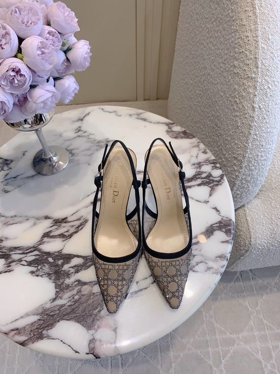 Christian Dior Rhinestone Mesh Stiletto Heel Evening Shoes