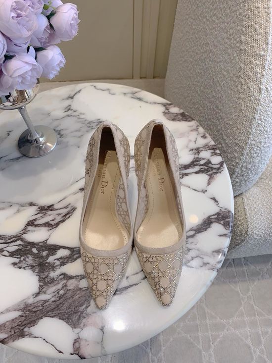 Christian Dior Rhinestone Mesh Stiletto Heel Evening Shoes