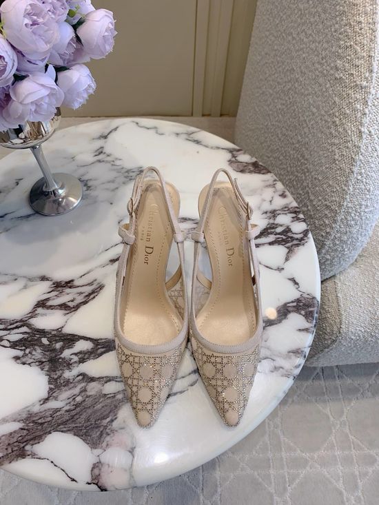 Christian Dior Rhinestone Mesh Stiletto Heel Evening Shoes