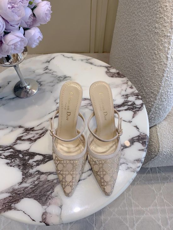 Christian Dior Rhinestone Mesh Stiletto Heel Evening Shoes