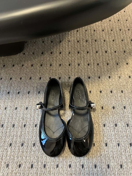 Miu Miu Red Patent Leather Mary Janes with Metal Ball Decor
