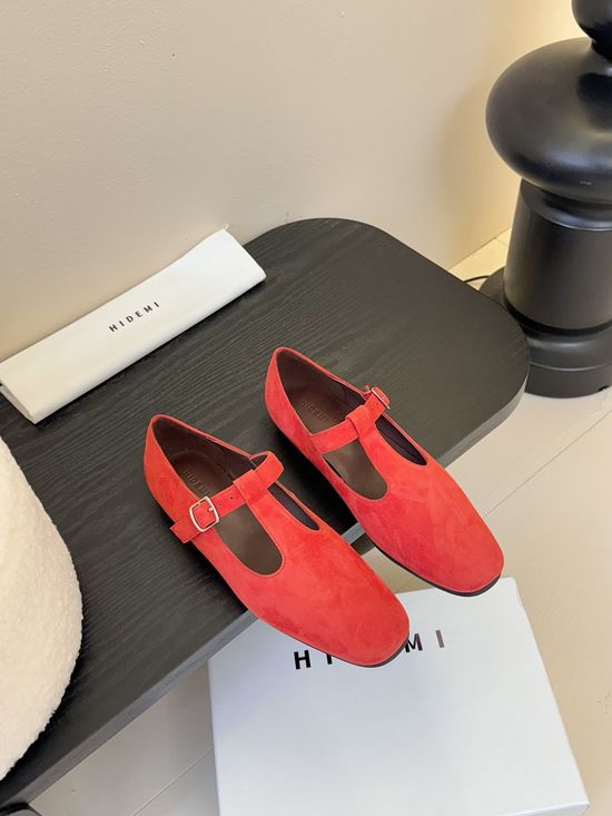 Hidemi Suede Mary Jane Flat Leather Loafer Shoes